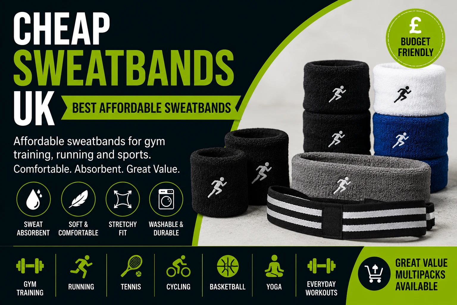 Cheap Sweatbands UK: Best Affordable Sweatbands for Gym, Running and Sports