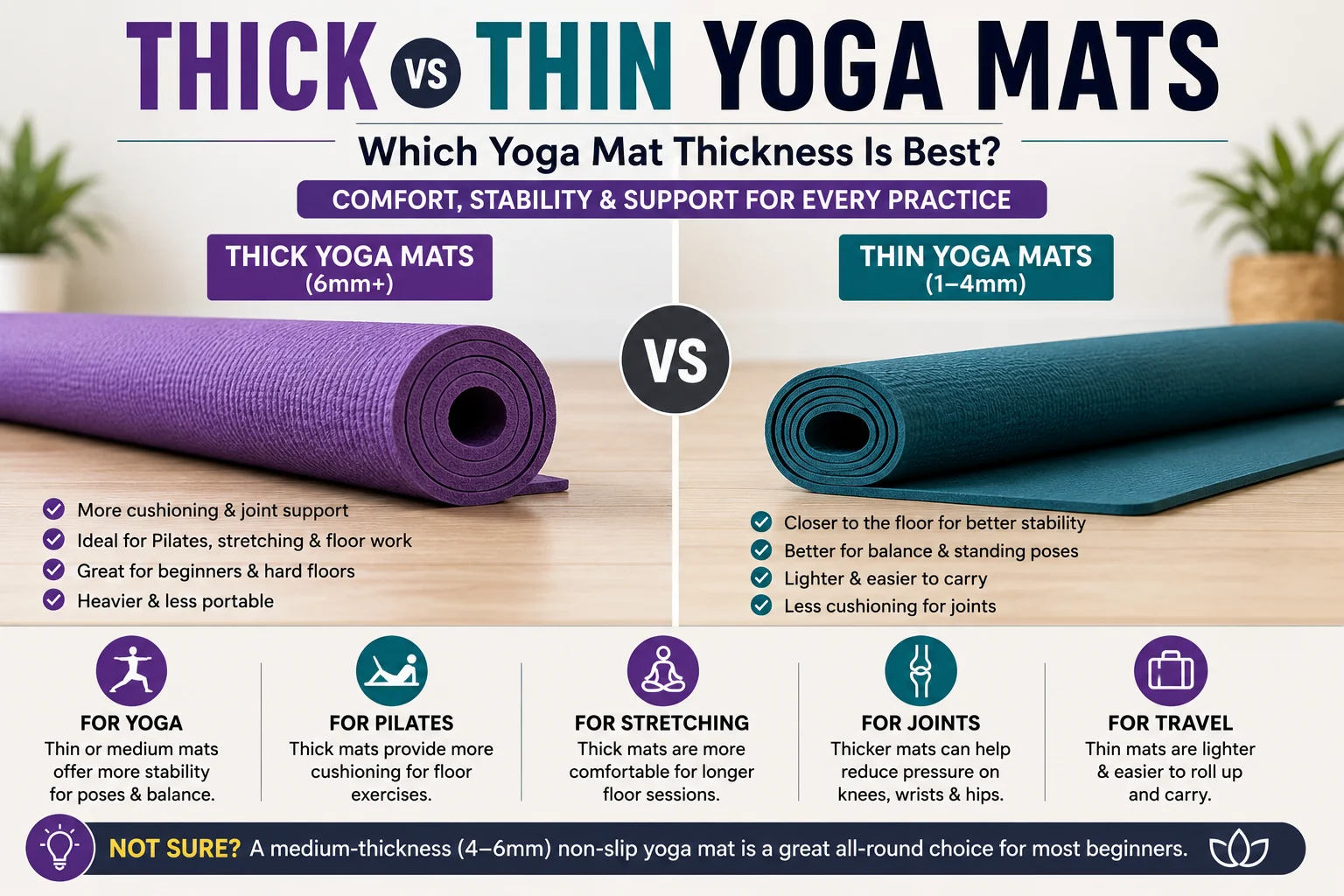 Thick vs Thin Yoga Mats: Which Yoga Mat Thickness Is Best?